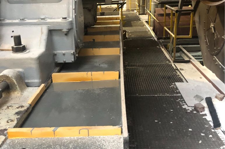 Floor slab being prepared with wooden beams