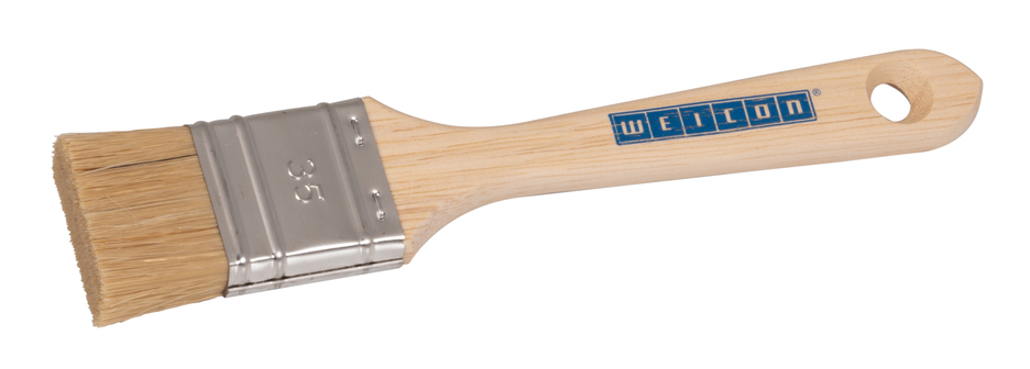 Kuas 35, pendek, datar, plastik-baja | sikat bulu pendek untuk pelapis tebal