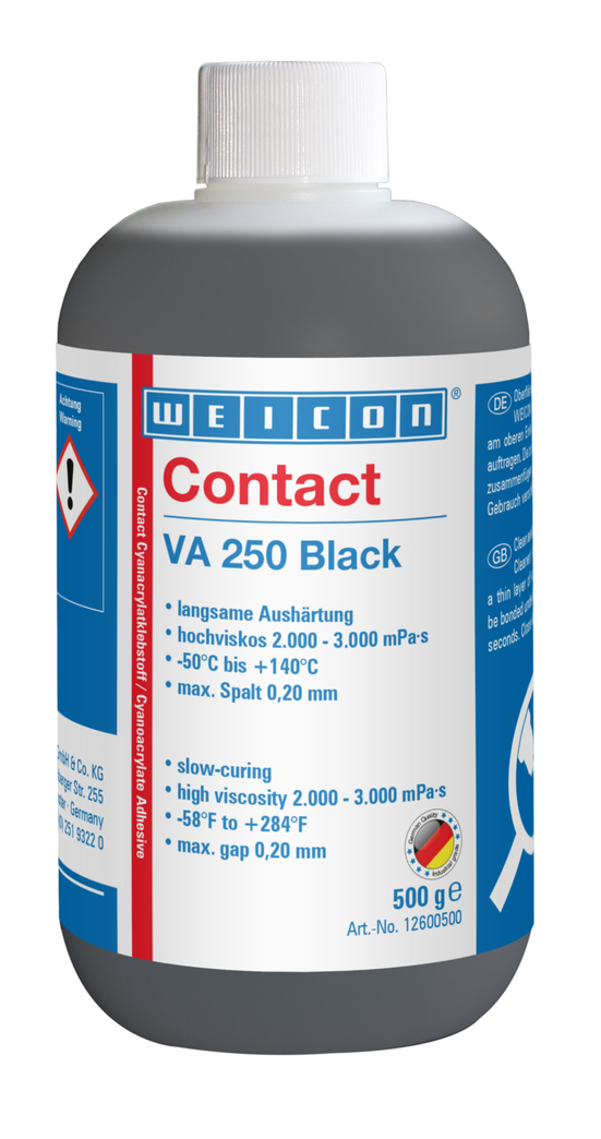 VA 250 Black Cyanoacrylate Adhesive | perekat instan dengan viskositas tinggi, berisi karet VA 250 Black Cyanoacrylate Adhesive | perekat instan dengan viskositas tinggi, berisi karet