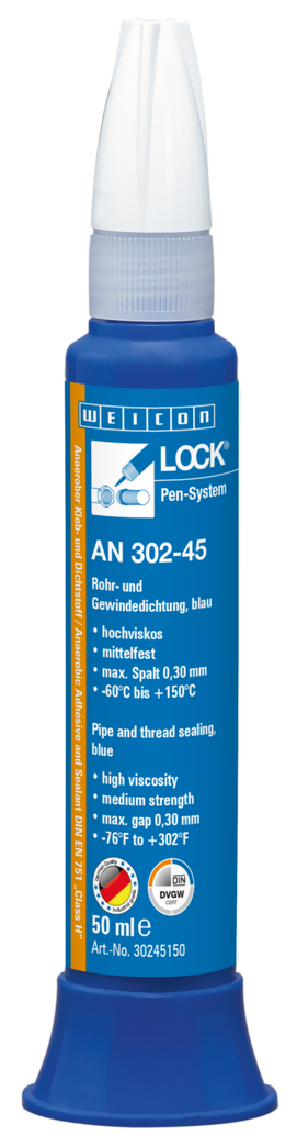 WEICONLOCK® AN 302-45 Pipa dan Segel Pengencangan | untuk benang kasar, kekuatan sedang, dengan persetujuan DVGW