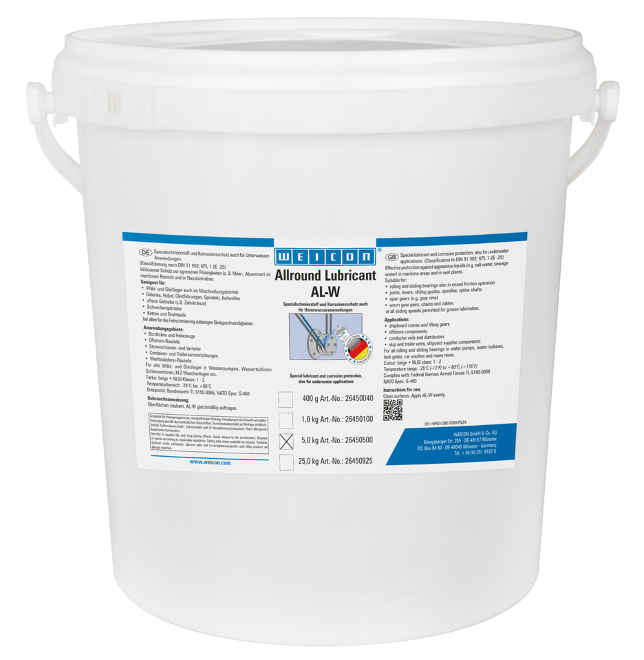 AL-W High-Performance Grease | Pelumas khusus juga untuk aplikasi bawah air