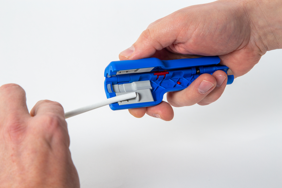 Coax Stripper No 1 F Plus - untuk kabel koaksial mini atau midi | untuk menguliti dan mengupas kabel koaksial termasuk bantuan pelepasan