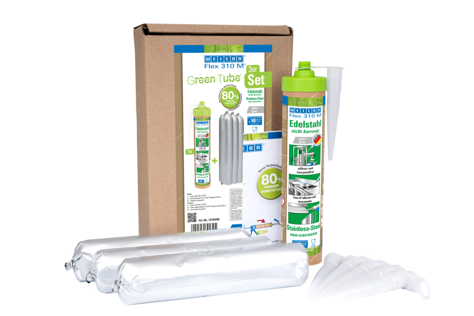 Flex 310 M® Baja Tahan Karat | perekat dan sealant dengan kekuatan awal yang tinggi dan tampilan metalik, berdasarkan MS-Polymer