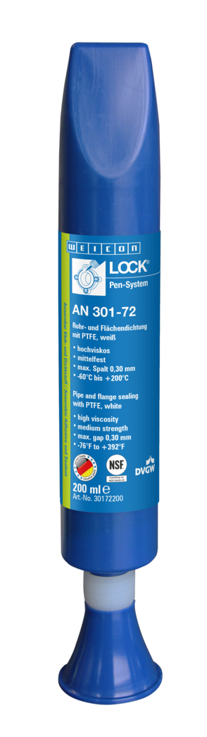 WEICONLOCK® AN 301-72 Pipa dan Pengecatan Permukaan | dengan PTFE, kekuatan sedang, tahan suhu tinggi