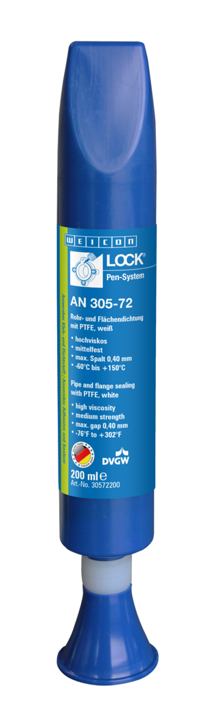 WEICONLOCK® AN 305-72 Pipa dan Paking Permukaan | dengan PTFE, kekuatan sedang, dengan persetujuan air minum