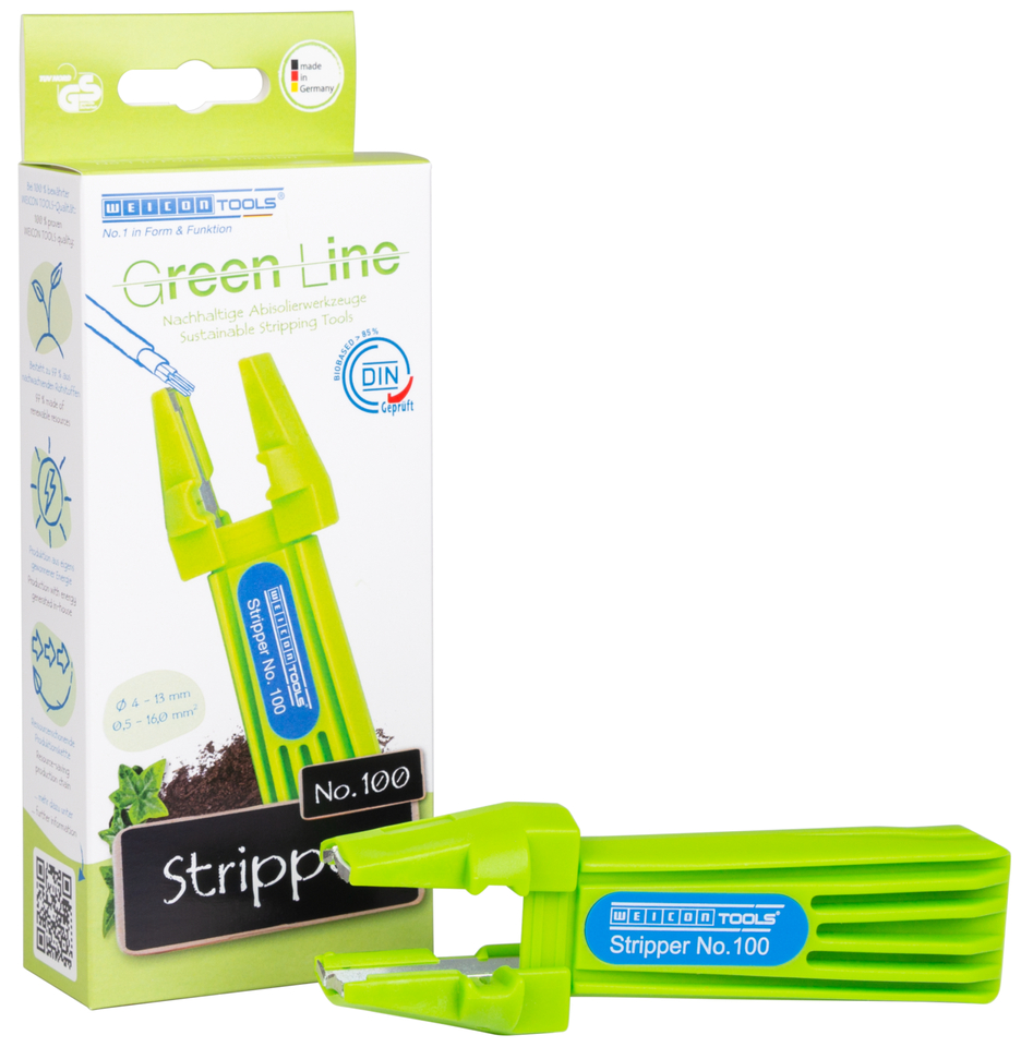Stripper No. 100 Green Line | Alat pengupasan yang berkesinambungan I Alat multifungsi, jangkauan kerja 0,5 - 16 mm² / 4 - 13 mm Ø