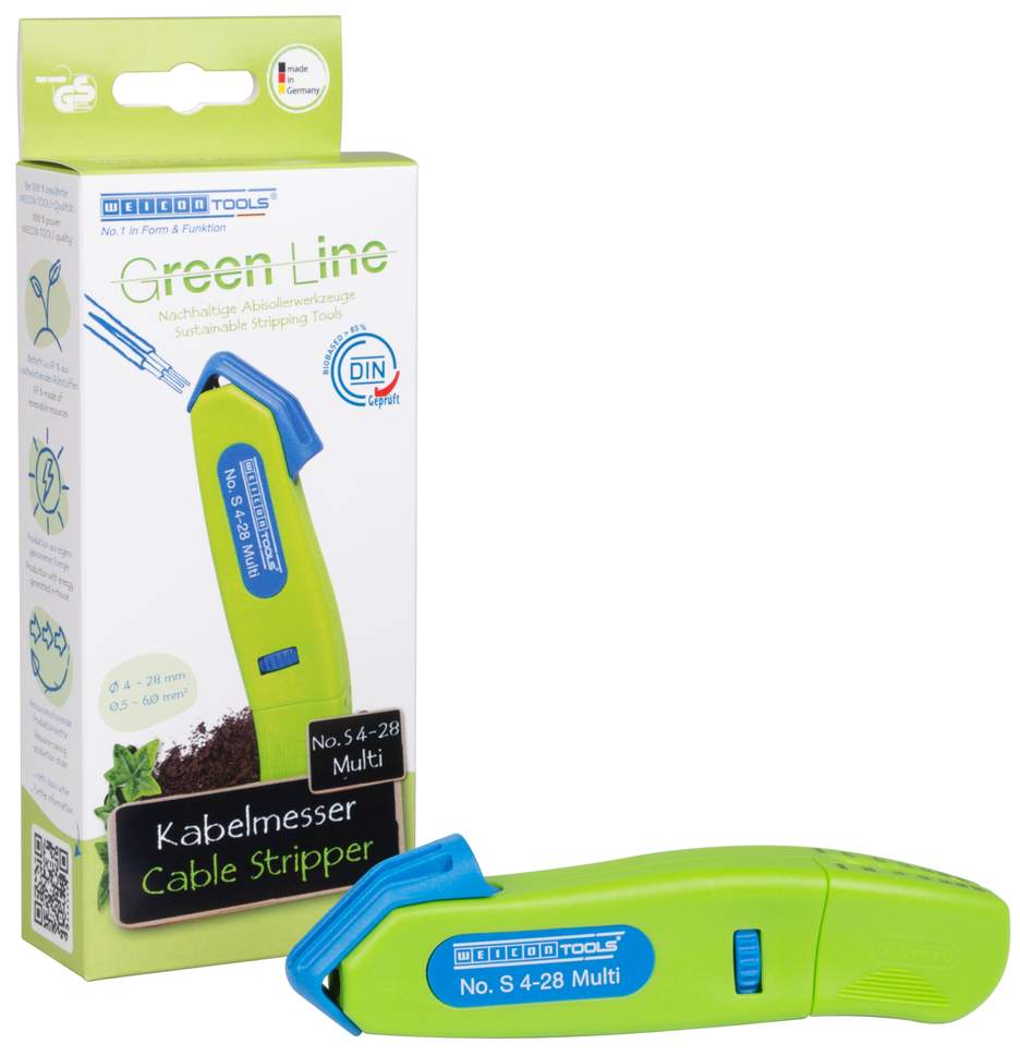 Cable Stripper No. S 4 - 28 Multi Green Line | Alat pengupasan yang berkesinambungan  I dengan fungsi pengupasan terintegrasi I jangkauan  kerja 4 - 28 mm Ø