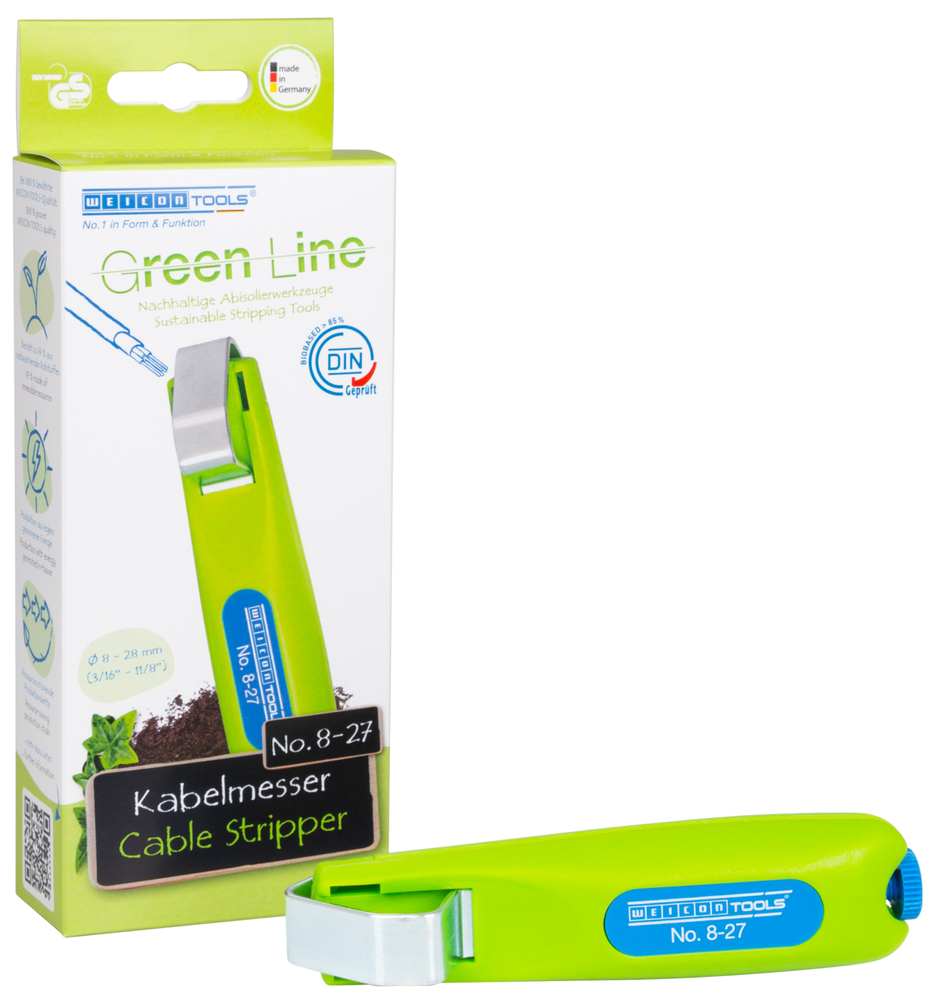 Cable Stripper No. 8-27 Green Line | Alat pengupasan berkelanjutan I Jangkauan kerja 8 - 28 mm Ø