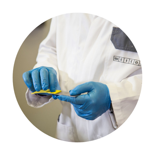 Two metal parts held together