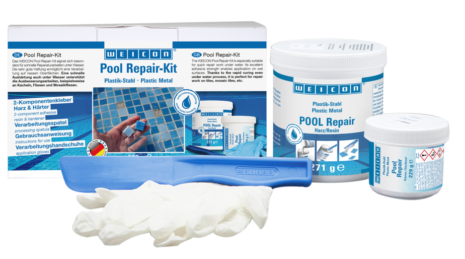 WEICON Pool Repair-Kit | pekerjaan perbaikan cepat, bahkan di bawah air
