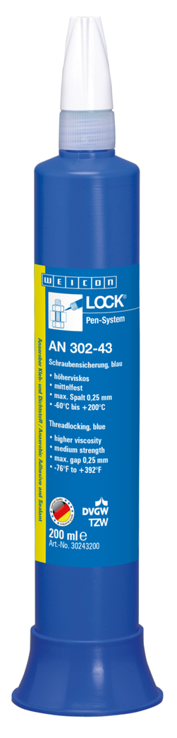 WEICONLOCK® AN 302-43 Threadlocking | kekuatan sedang, viskositas lebih tinggi, dengan persetujuan air minum WEICONLOCK® AN 302-43 Threadlocking | kekuatan sedang, viskositas lebih tinggi, dengan persetujuan air minum
