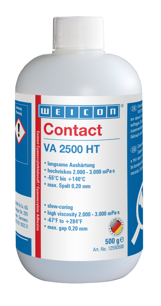 VA 2500 HT Cyanoacrylate Adhesive | Perekat instan dengan viskositas tinggi, tahan suhu tinggi hingga 140°C VA 2500 HT Cyanoacrylate Adhesive | Perekat instan dengan viskositas tinggi, tahan suhu tinggi hingga 140°C