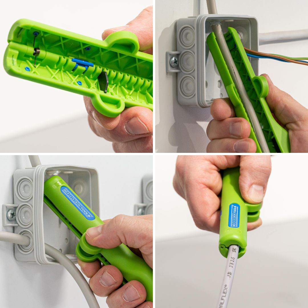Round Cable Stripper No. 13 Green Line | Alat pengupasan yang berkesinambungan I untuk pengupasan semua kabel bundar umum I jangkauan kerja 6,0 - 13,0 mm Ø