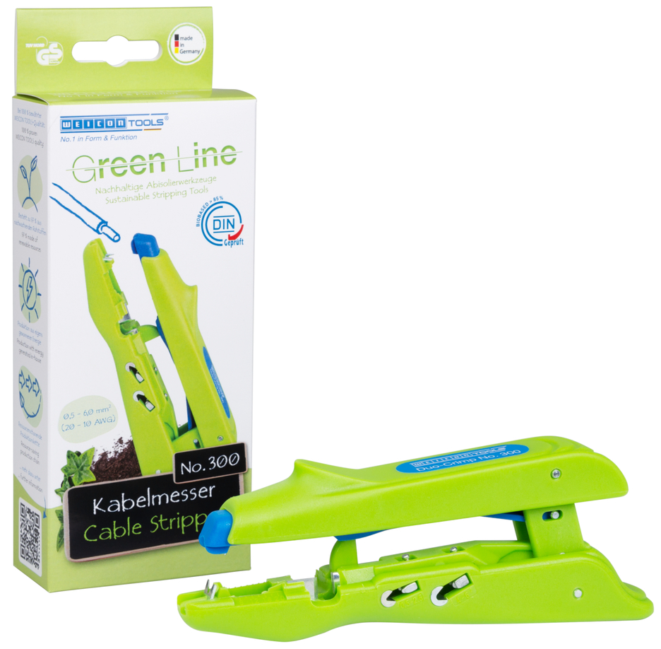 Duo-Crimp No. 300 Green Line | Alat pengupasan yang berkesinambungan  I untuk pengupasan dan crimping I jangkauan kerja 0,5 mm² - 6,0 mm²