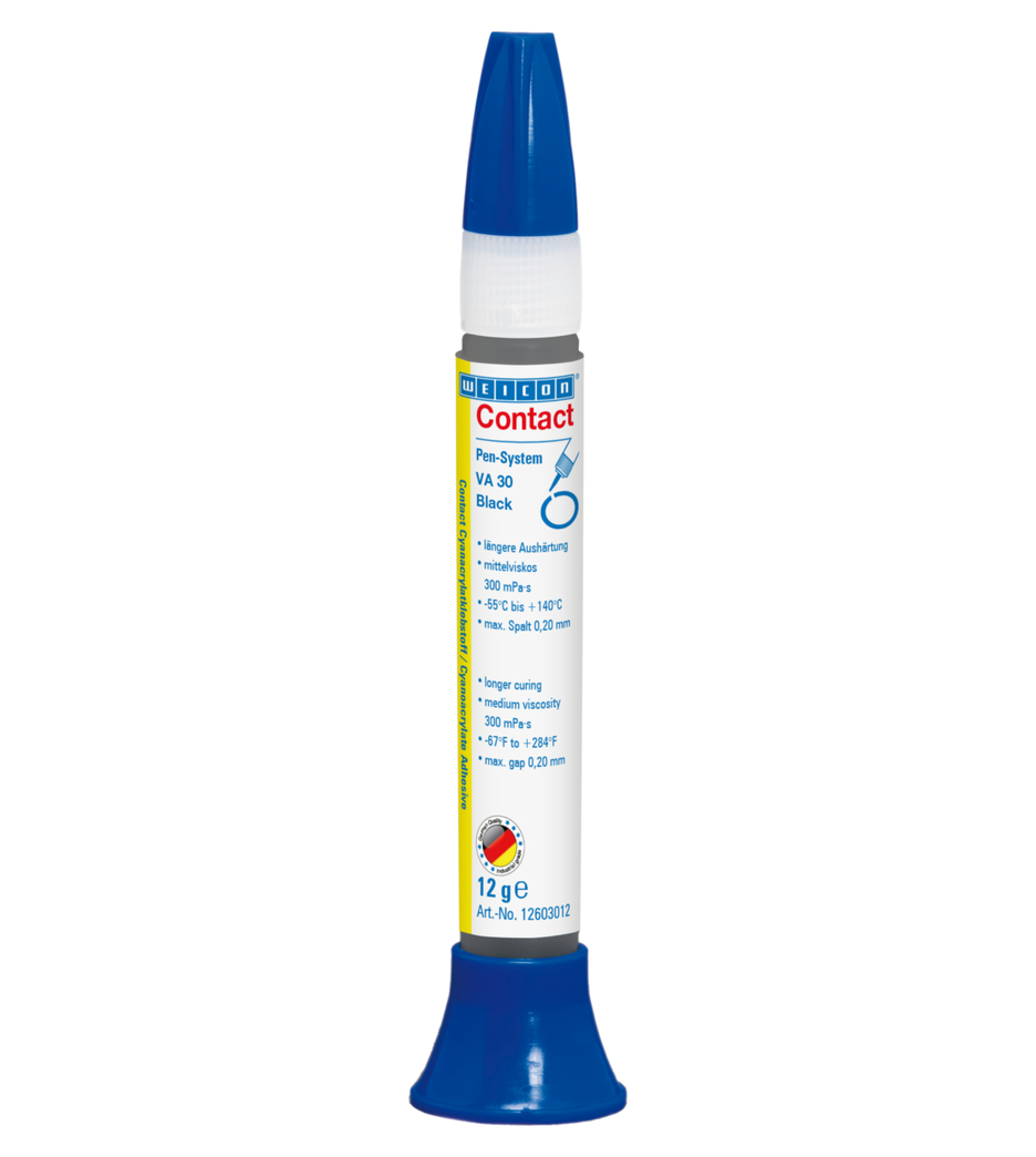 VA 30 Black Cyanoacrylate Adhesive | perekat instan dengan viskositas sedang, berisi karet