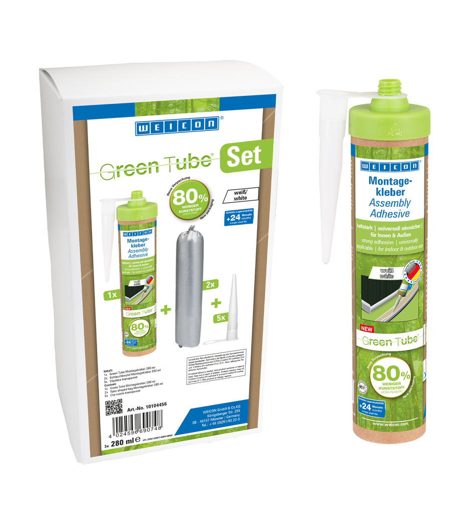 WEICON Green Tube Assembly Adhesive | Perekat universal yang kuat untuk penggunaan di dalam dan luar ruangan