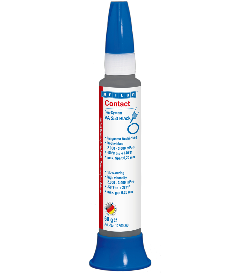 VA 250 Black Cyanoacrylate Adhesive | perekat instan dengan viskositas tinggi, berisi karet