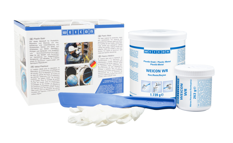 WEICON WR | sistem resin epoksi cair berisi baja untuk pengecoran dan kompensasi celah