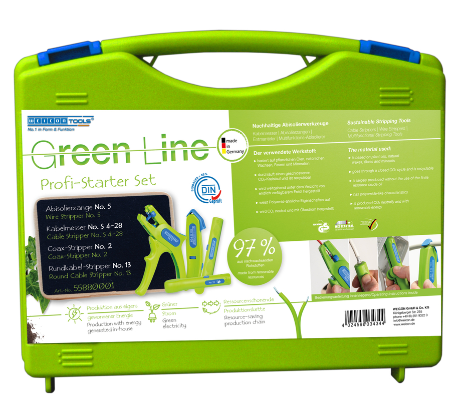 Starter Set Pro Green Line | Set pengupasan 4 bagian untuk pemasangan di rumah Starter Set Pro Green Line | Set pengupasan 4 bagian untuk pemasangan di rumah