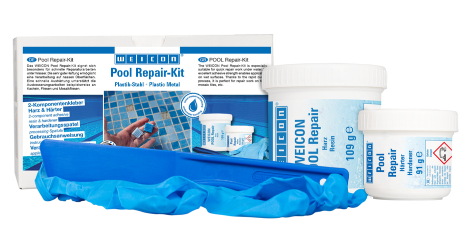 WEICON Pool Repair-Kit | pekerjaan perbaikan cepat, bahkan di bawah air