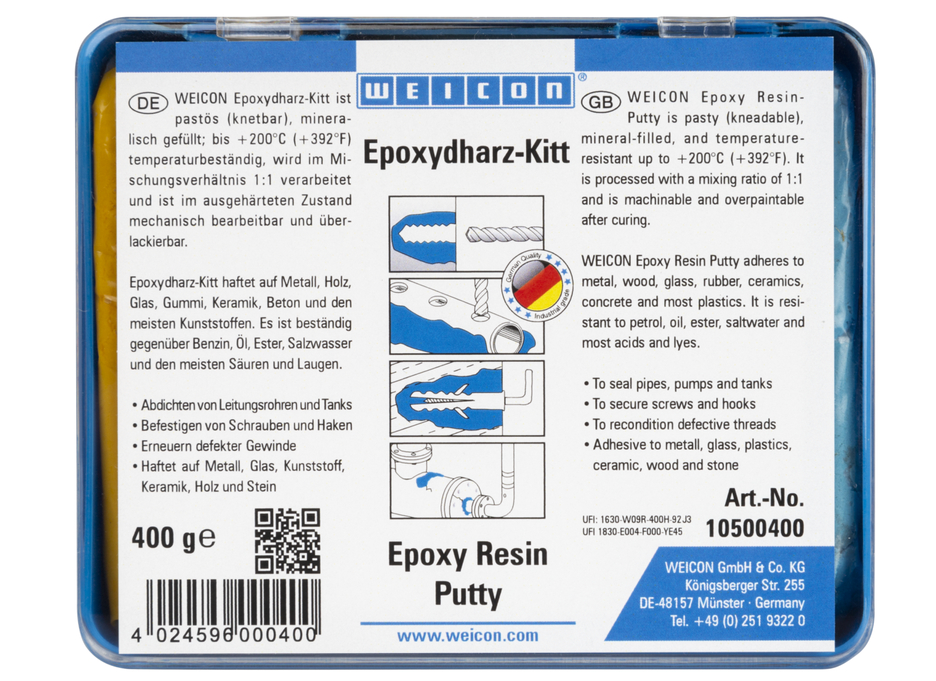 WEICON Epoxy Resin Putty | senyawa perbaikan universal yang dapat diremas