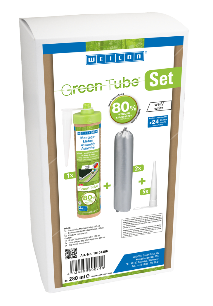 WEICON Green Tube Assembly Adhesive | Perekat universal yang kuat untuk penggunaan di dalam dan luar ruangan
