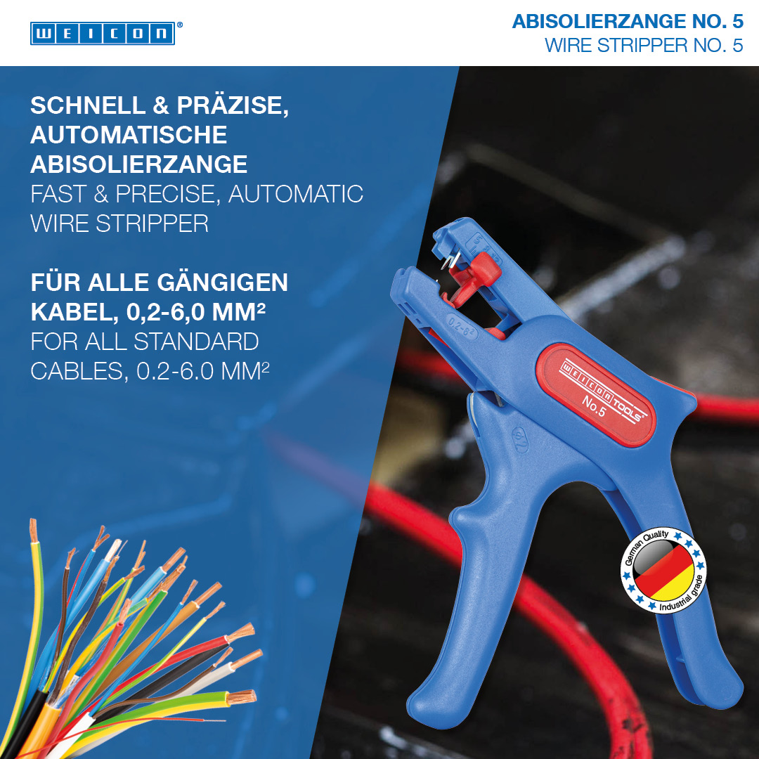 Wire Stripper No. 5 | untuk semua konduktor untai dan padat yang umum I jangkauan kerja 0,2 - 6,0 mm²